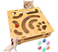 LOCPUFF Cat Nail File Enrichment Box with Bell Ball & Sandpaper Inside, Cat Scratch Puzzle Enrichment Box Nail File, Nail File Stress Free Alternative to Clippers and Grinders (Large)