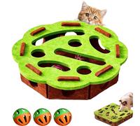 LOCPUFF Cat Nail File Enrichment Box with Bell Ball & Sandpaper Inside, Cat Scratch Puzzle Enrichment Box Nail File, Gift for a Cats That Hates Having Its Nails Trimmed (Green,Round)