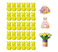 LOCPUFF Easter Sponge Bunnies Vase Filler, 60PCS Sponge Bunnies Vase Filler, 4 Colors Easter Decoration Bunnies Vase Stuffer, Cute Spring Rabbit Vase Fillers, for Home Table Decor (60pcs*Yellow)