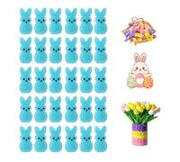 LOCPUFF Easter Sponge Bunnies Vase Filler, 60PCS Sponge Bunnies Vase Filler, 4 Colors Easter Decoration Bunnies Vase Stuffer, Cute Spring Rabbit Vase Fillers, for Home Table Decor (60pcs*Blue)