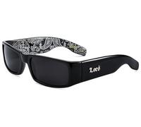 Locs Gafas de sol Hardcore Negro 0103, Negro / Bandana Negro, 142mm