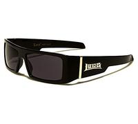 Locs gafas de sol moda ciudad vestido rap motorista rapero poker mujeres hombres 8LOC9058, Montura Negro Brillante Lentes Gris