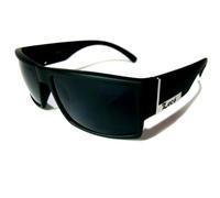 Locs Gafas de sol para hombre, con parte superior plana, montura negra y plateada 91026, Negro, 5.5w x 1.75h