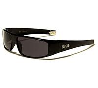 Locs gafas de sol poker rap rapero moda ciudad vestido mujeres hombres 8LOC9035, Montura Negro Brillante Lentes Gris