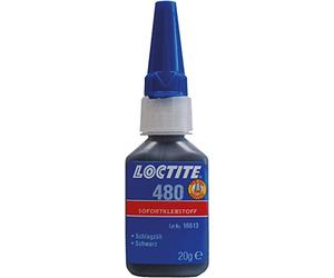 Loctite Adhesivo instantáneo 480, tenaz, para metales y gomas, viscoso, frasco 20 g