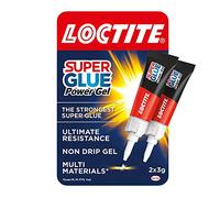 Loctite Gel Instant Super Glue, fuerte pegamento transparente multiusos para reparaciones de alta calidad, varios materiales, fácil de usar, pegamento instantáneo, 2 x 3 g, transparente