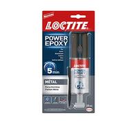 Loctite Pegamento Epoxi Líquido Especial Metal, Resina epoxi bicomponente color Metal, Pegamento fuerte y rápido para metales y otros materiales, pegamento ultra resistente, jeringa de 25 ml