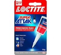 Loctite Super Attak Precision Max - Pegamento líquido transparente con boquilla extralarga, pegamento universal instantáneo multimaterial, pegamento resistente y preciso, 1 x 10 g