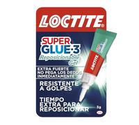 Loctite Super Glue-3 Gel Reposicionable, pegamento extrafuerte con tiempo extra para reposicionar, pegamento fuerte multiusos para reparaciones y manualidades, 3 g, transparente