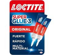 Loctite Super Glue-3 Original, pegamento universal con triple resistencia, adhesivo transparente, pegamento instantáneo y fuerza instantánea, 2x3 g