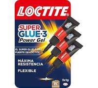 Loctite Super Glue-3 Power Gel Mini Trio, gel adhesivo flexible y resistente, pegamento instantáneo para superficies verticales, pegamento transparente extrafuerte, 3x1g