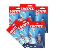 Loctite Super Glue Gel Control, transparente, botella de 0.14 onzas líquidas, paquete de 6, superpegamento para plástico, madera, metal, manualidades y reparación, pegamento instantáneo adhesivo de