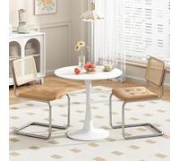 Locuetyn Mesa pequeña de tulipán, mesa de comedor redonda de 80 cm para 2-4 personas con base de pedestal para cocina, mesas redondas de bistró, mesas modernas de mediados de siglo, mesas de café para
