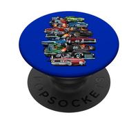 ¡Locura del Coche! Coches musculares, Coches clásicos y Hotrods de Dibujos Animados PopSockets PopGrip Adhesivo