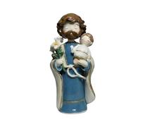 locwanot Figura de resina de San José con Jesús y la Virgen María, estatua de la Sagrada Familia, 15 cm, decoración de mesa, decoración de mesa, regalo religioso para oficina en casa