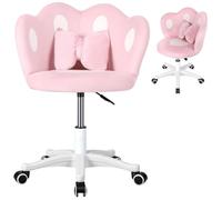 locwanot Silla de escritorio para niños, silla de estudio ergonómica giratoria de 360° con cojín de lazo, asiento ancho de nailon, sillas de computadora para niños y niñas, dormitorio, sala de estudio