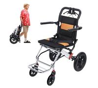 locwanot Silla de ruedas plegable de transporte para viajes, frenos de mano seguros, silla de ruedas ultraligera fácil de usar, sillas de ruedas portátiles y compactas para adultos y niños de hasta