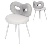 locwanot Silla de tocador con bonito respaldo de lazo, elegante silla de tocador para tocador, salón de uñas, decoración de dormitorio, taburete tapizado sin brazos para niñas, soporta 330 libras