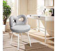 locwanot Taburete de tocador de terciopelo, silla de maquillaje, silla decorativa con lazo trasero, sillas de tocador de mediados de siglo, sillas tapizadas para dormitorio, asientos modernos sin