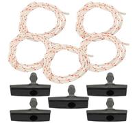 LOCZUK Kit de Cuerda de Tracción de 5 Piezas Manija para Apertura de Puerta de Garaje, Cable Flexible de 1 Metro para Escaleras de Desván y Reemplazo del Cordón de Emergencia