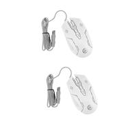 LODDEYEE 1 ratón con cable G5 Decorar blanco ABS USB (color: blanco, tamaño: 12 x 6,6 x 2 piezas)