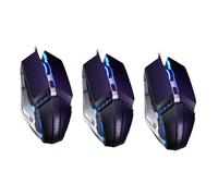 LODDEYEE 6 ratones de computadora con cable ABS (color: negro x 3 piezas, tamaño: 12,3 x 6,5 x 3 piezas)