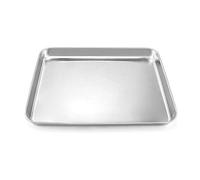 LODDEYEE Bandeja quirúrgica de acero inoxidable, bandeja inferior plana, para instrumentos médicos, tatuajes, suministros quirúrgicos, 15 3/4 x 11-13/16 x 1 pulgadas, paquete de 4 (1 paquete, 12 3/16
