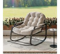 Lodera mecedora, silla con asiento acolchado para un confort óptimo, adecuado para interior y exterior (Beige)