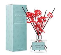 L'odeur Vill 200ml Difusor de con Flores secas/cereza/Ambientadores de Hogar, con 6 palos difusores de Ambientador Varillas/difusor de Aromas/para Decoración de Baños y Estanterías.