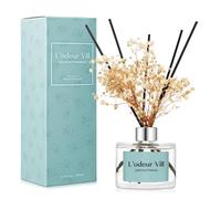 L'odeur Vill 200ml Difusor de con Flores secas/Fresia Jazmín/Ambientadores de Hogar, con 6 Palos difusores de Ambientador Varillas/difusor de Aromas/para Decoración de Baños y Estanterías.