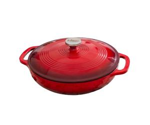 Lodge 3.41 litros/3,6 Quart Hierro Fundido/Porcelana esmaltada Cacerola, Rojo