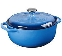 Lodge 4,35 litros/4,6 cuartos de galón, hierro fundido/porcelana esmaltada, horno holandés/cacerola, color azul