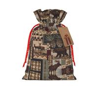 Lodge Bear - Bolsas de regalo de Navidad, perfectas para cumpleaños, bodas y Halloween, bolsa de arpillera de lino