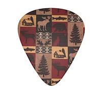 Lodge Bear Deer Fish - Púas de guitarra clásicas, triángulo, bajo, acústica y eléctrica, para guitarristas, 12 piezas