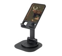 Lodge Bear - Soporte para teléfono celular, ángulo de altura ajustable, giratorio de 360°, portátil, plegable, accesorios de oficina, compatible con todos los teléfonos móviles y tabletas