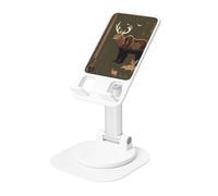 Lodge Bear - Soporte para teléfono celular, ángulo de altura ajustable, giratorio de 360°, portátil, plegable, accesorios de oficina, compatible con todos los teléfonos móviles y tabletas