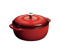 Lodge Horno holandés esmaltado de porcelana de hierro fundido, 5,68 litros, color rojo