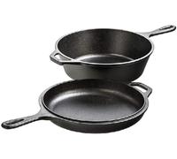 Lodge LCC3 - Juego de Sartén honda y Sartén Plana (3 L/ 3.2 quart), Negro, 26cm