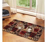 Lodge - Mantel de piel absorbente con estampado de ciervos y peces para mascotas, 60 x 40 cm, 4 mm de grosor