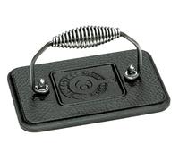 Lodge Prensador Rectangular 17,15x11,40cm planchas, Hierro Fundido, Negro, 17x11cm