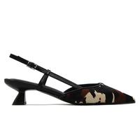 Lodi - Zapato de salón Destalonado,tacón Kitten,de Piel y Tela,Elegante,Animal Print,Pulsera con Hebilla para: Mujer Color: Negro Marron Talla:37