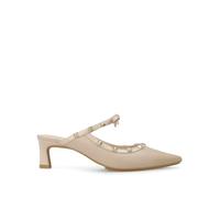 Lodi Zapatos de Salón para Mujer con Diseño Sencillo y Elegante de Piel con Tachas Metálicas y Lazo a Juego. Serie Cheriga. Color Nude. Ajuste Preciso y Suavidad Interior