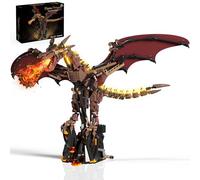 Lodikisbay Juego de construcción mecánico de dragón de fuego oscuro, juego de bloques de construcción con temática de película para adultos, compatible con Lego, MOC Dragons Model Building Kit para