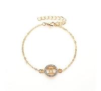 LODMLOER Géminis Doce Estrellas Signo Pulsera Pulsera con Diamantes - Moda Pulsera Recortada Redonda,Aries Tauro Géminis Cáncer Leo Signo del Zodíaco Joyería Estudiante Pareja Regalo,Géminis