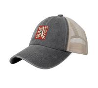 LODMLOER Gorra de Béisbol Unisex Escudo De Armas Checo Gorras de Hombre Símbolo Nacional Gorra de Jeans Retro Gorra De Papá Tra Malla para Deportes, Golf, Tenis, Béisbol, Uso