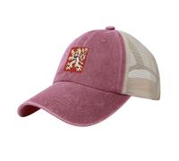 LODMLOER Gorra de Béisbol Unisex Escudo De Armas Checo Gorras de Hombre Símbolo Nacional Gorra de Jeans Retro Gorra De Papá Tra Malla para Deportes, Golf, Tenis, Béisbol, Uso