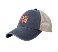 LODMLOER Gorra de Béisbol Unisex Escudo De Armas Checo Gorras de Hombre Símbolo Nacional Gorra de Jeans Retro Gorra De Papá Tra Malla para Deportes, Golf, Tenis, Béisbol, Uso