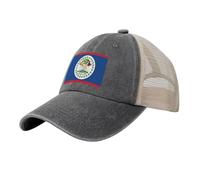 LODMLOER Gorra de Malla para Hombres Bandera De Belice Gorra de Béisbol Cultura Nacional Gorras de Camionero, Sombrero de Visera Cierre Hebilla Ajustable para Pesca, Trekking