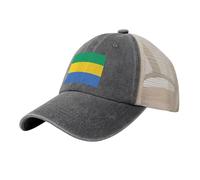 LODMLOER Gorra de Malla para Hombres Bandera De Gabón Gorra de Béisbol Cultura Nacional Gorras de Camionero, Sombrero de Visera Cierre Hebilla Ajustable para Pesca, Trekking
