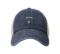 LODMLOER Gorras de Hombre y Mujeres Mapa Y Bandera De Palestina Algodón con Corona Suave Flexible Béisbol Cultura Retro Gorra de Visera Ajustable con ala Curva para Usar en Cualquier época del Año
